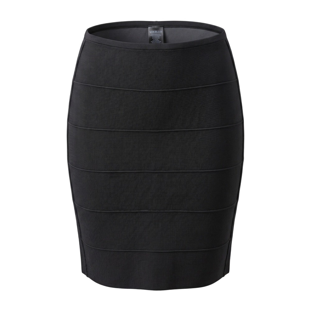 Calvin Klein Black Bandage Bodycon Skirt Petite Small PS Y2K Ribbed Knit